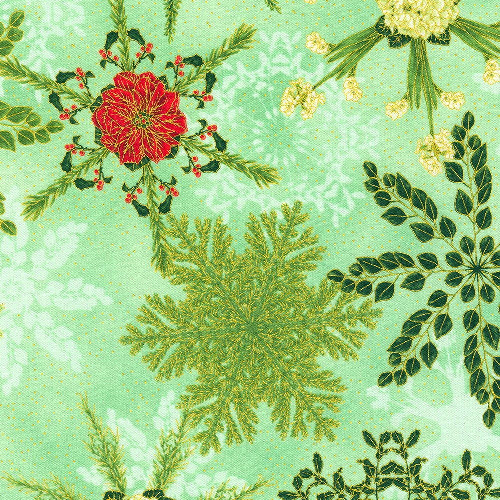 Holiday Flourish - Snow Flower / Mint
