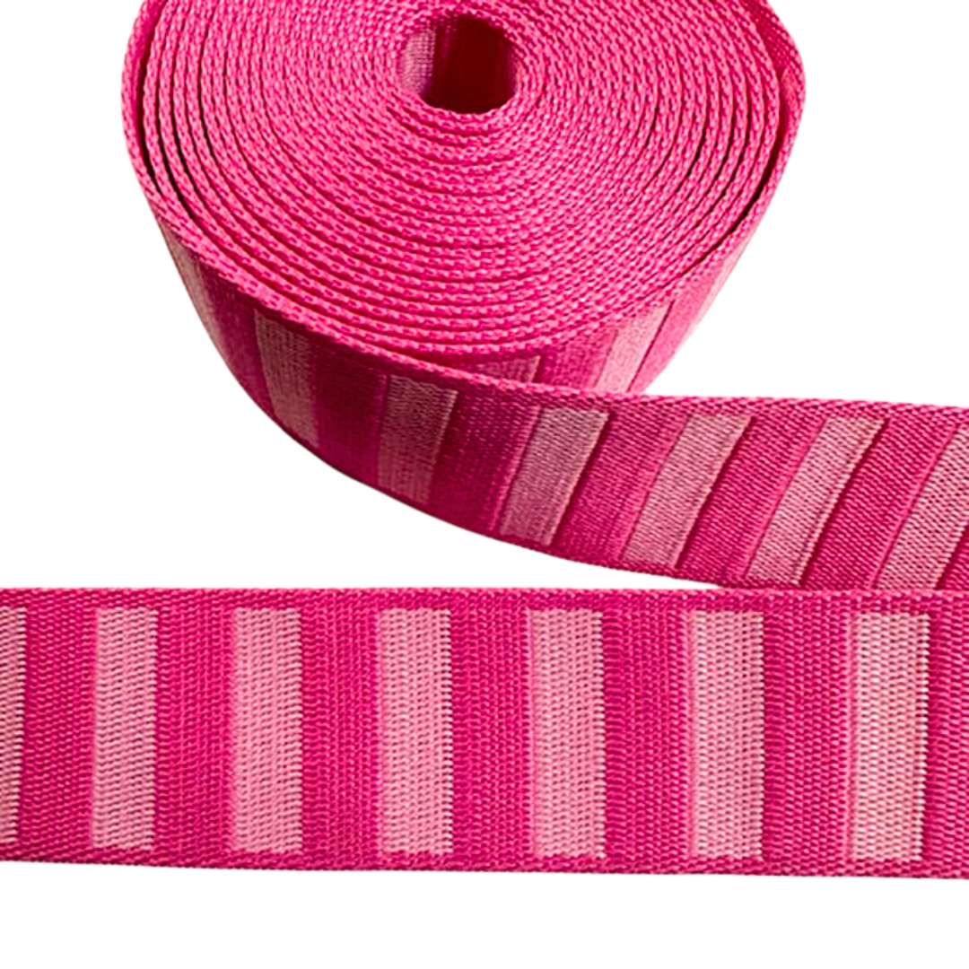 1.5" Webbing in Flamingo & Pale Pink