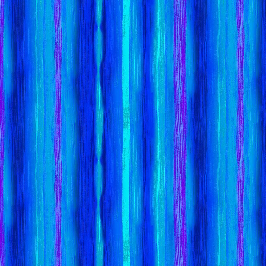 Fanciful Fronds / Soft Stripes in Blue