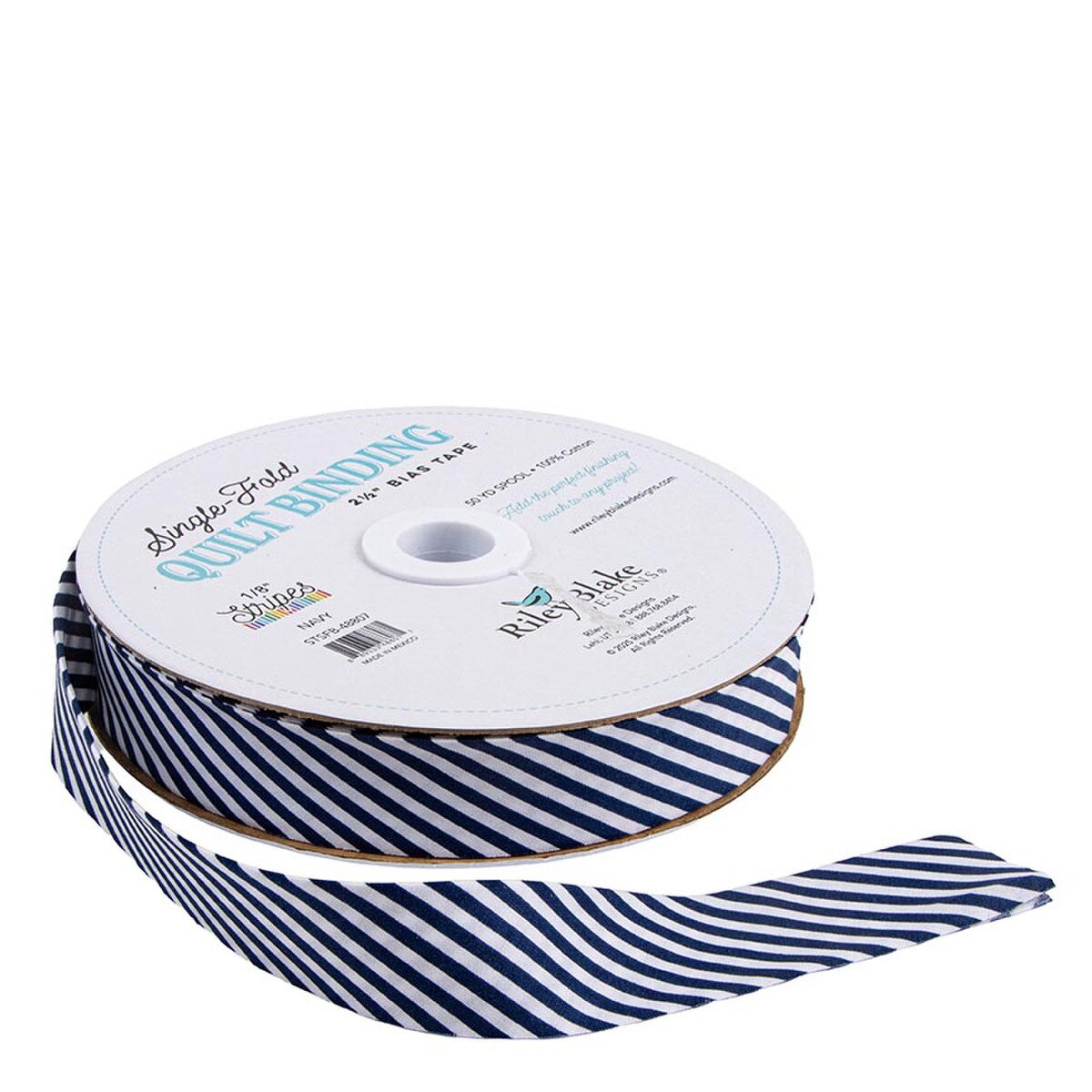 1/8" Stripe Single-Fold Quilt Binding / Navy