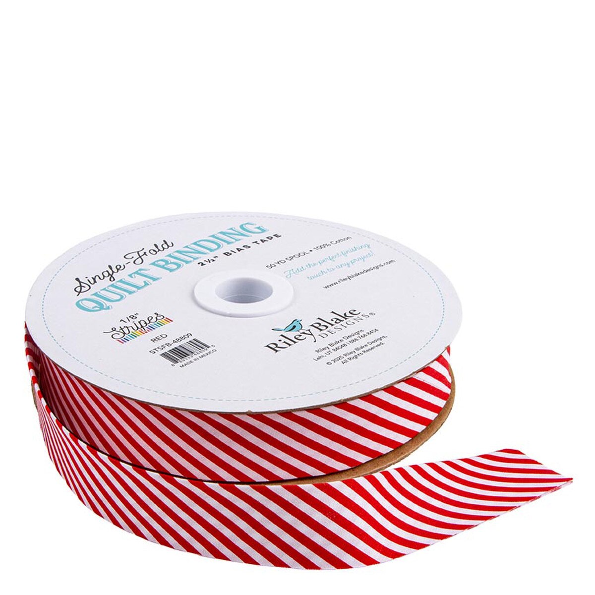 1/8" Stripe Single-Fold Quilt Binding / Red