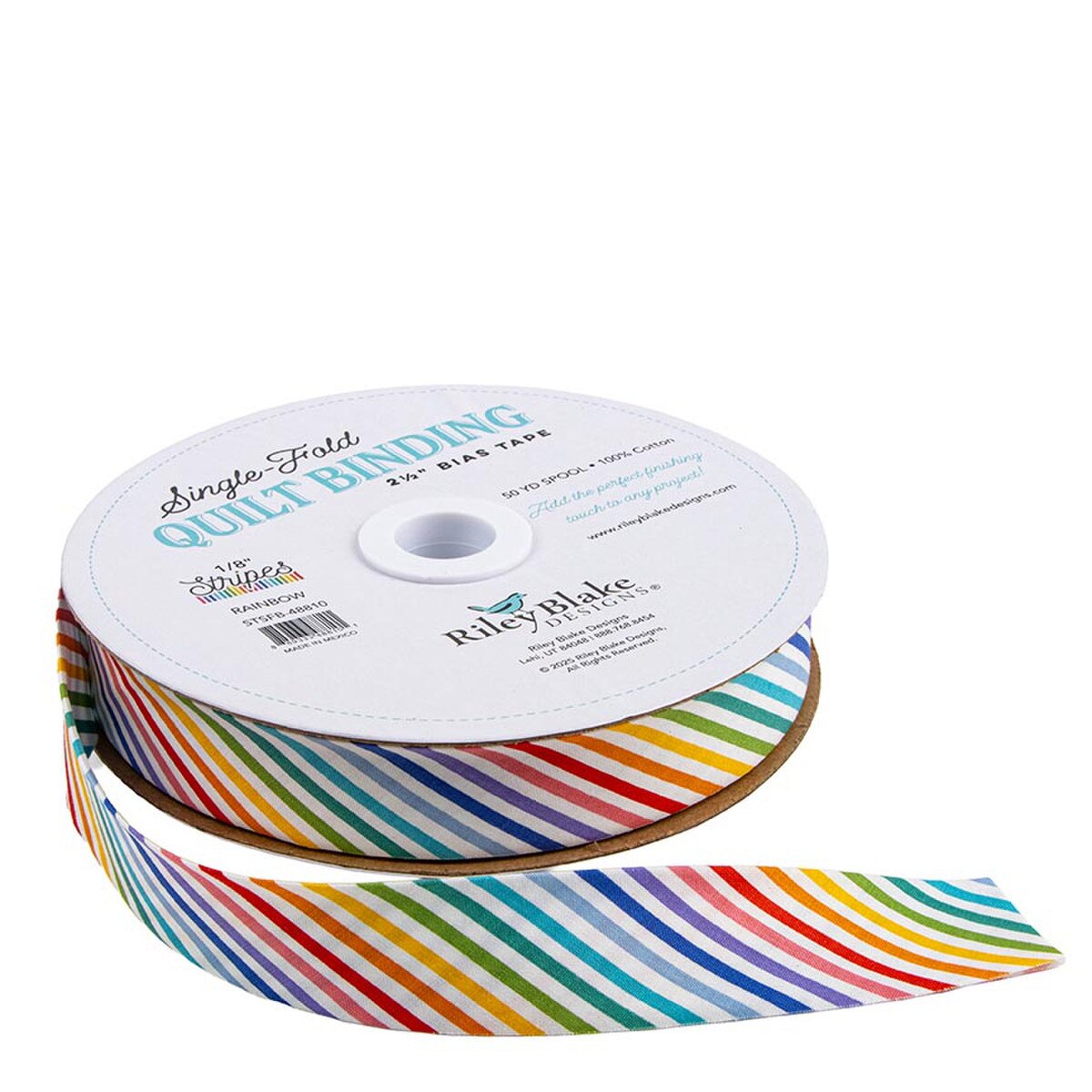 1/8" Stripe Single-Fold Quilt Binding / Rainbow
