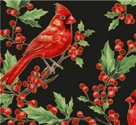 Christmas Wish / Cardinal in Black & Gold