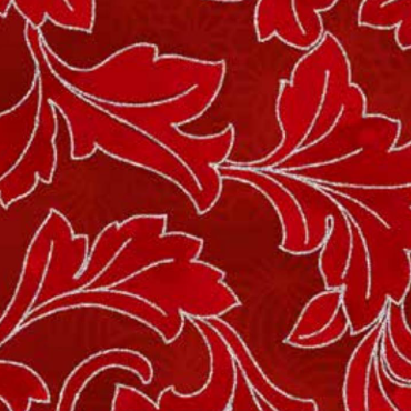 Christmas Wish / Foliage in Crimson & Silver