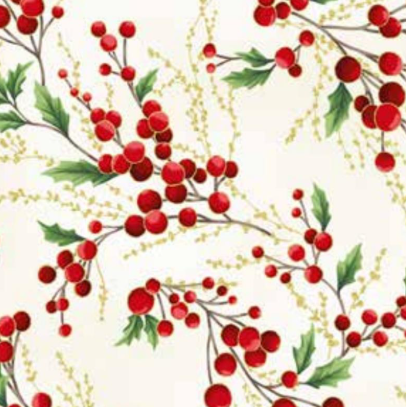 Christmas Wish / Berries in Natural & Gold