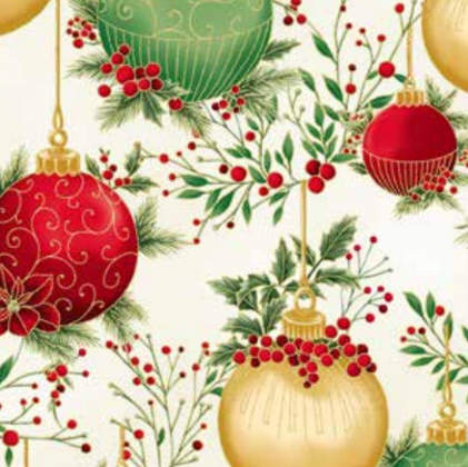 Christmas Wish / Ornaments in Natural & Gold
