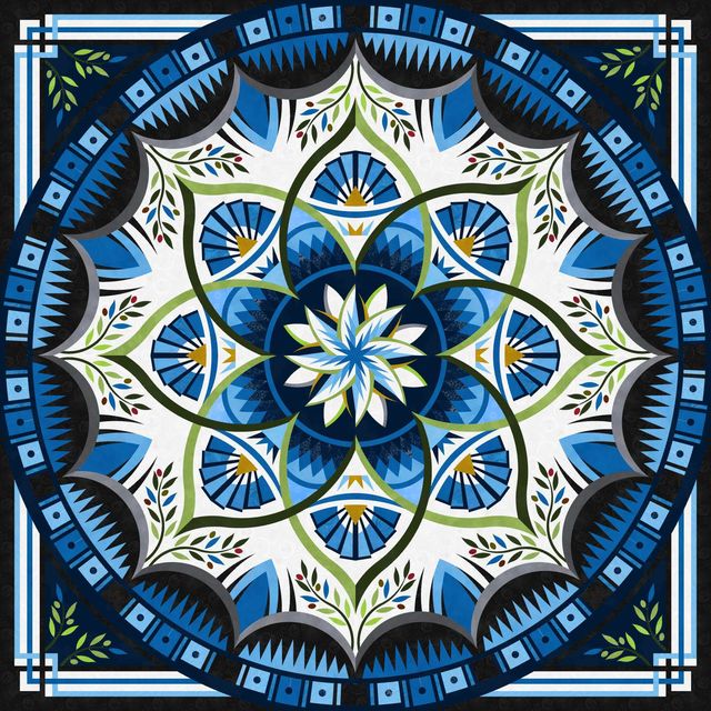 Arcadia: Queen Colorstock Blue Fabric Kit (PRE-ORDER)