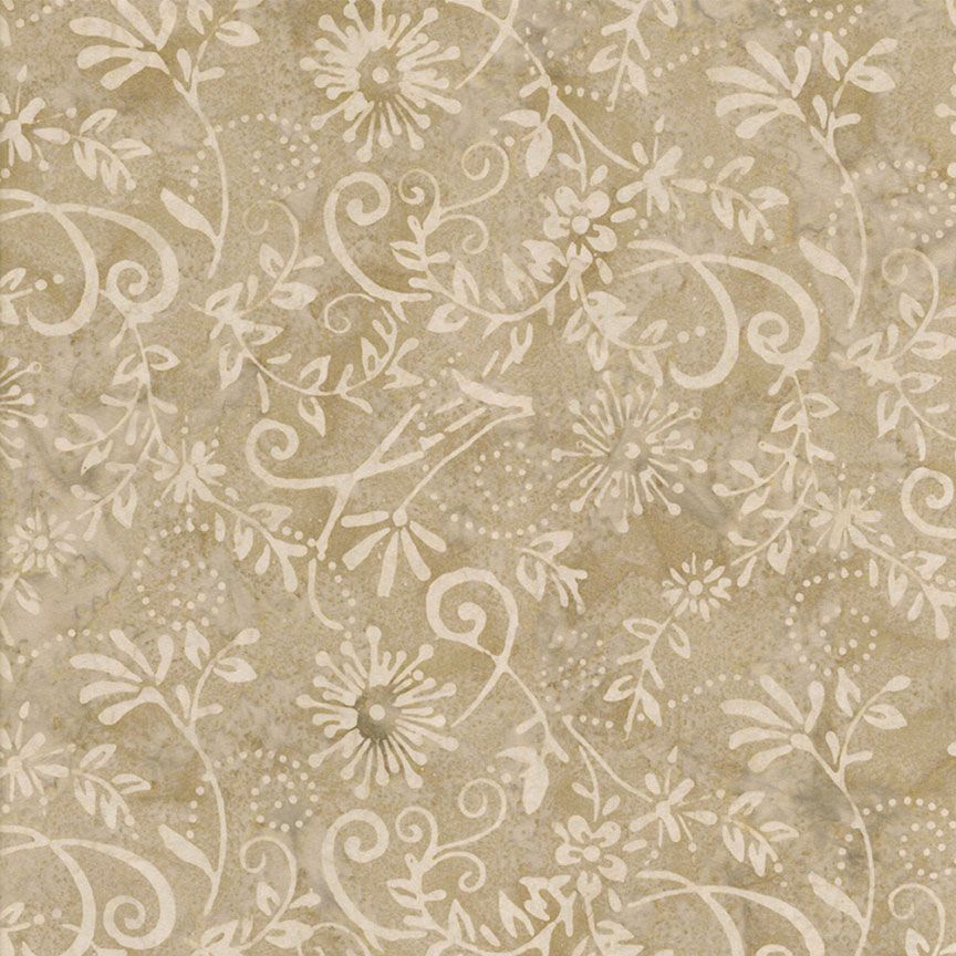 Tonga Truffle / Floral & Swirl Pearls in Khaki