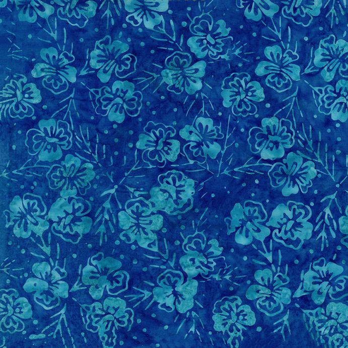 Tonga Fandango / Painted Flowers in Blue