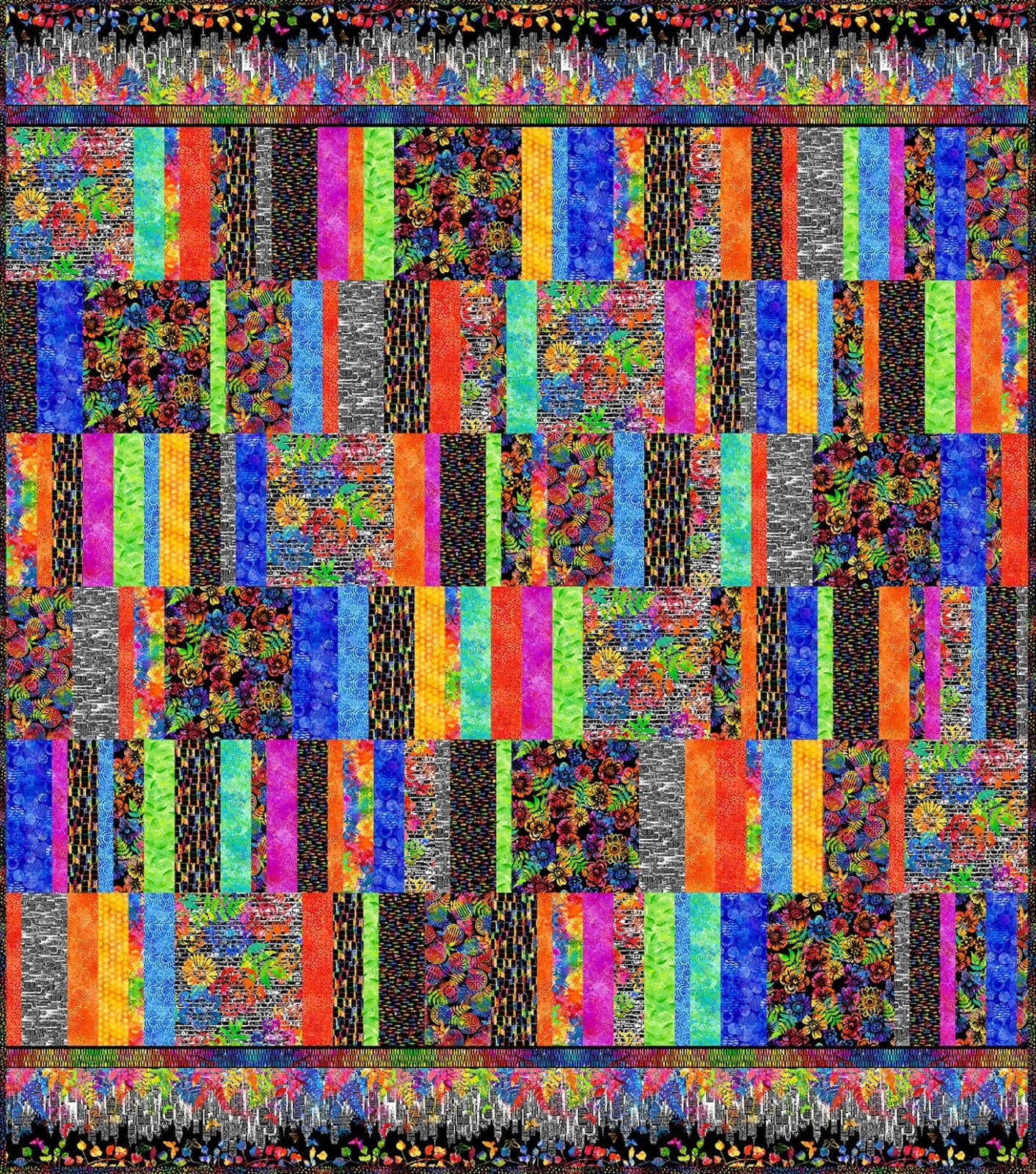 Urban Jungle II Strip Quilt Pattern