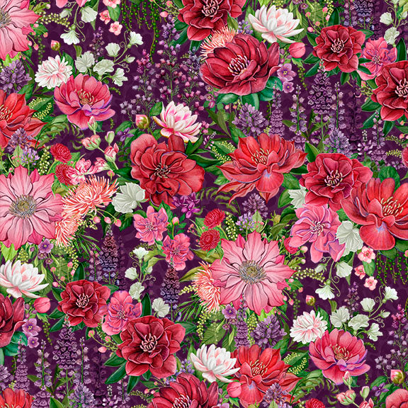Wild Garden / Packed Floral in Purple