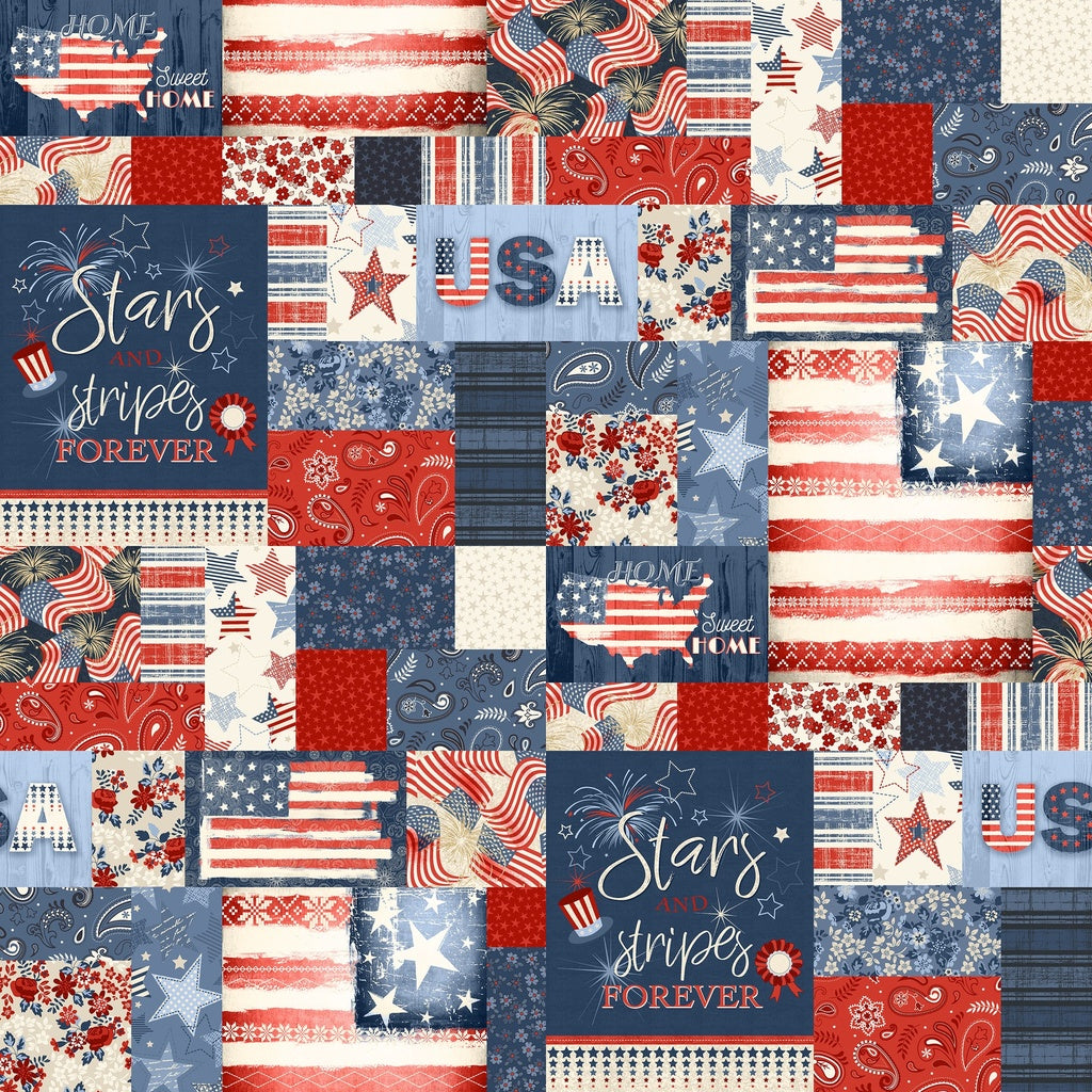 108" Widebacks / Stripes and Stars Forever Sampler in Multi
