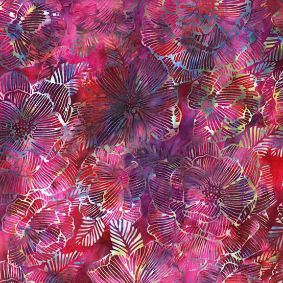 Amethyst / Linework Flowers in Fuchsia