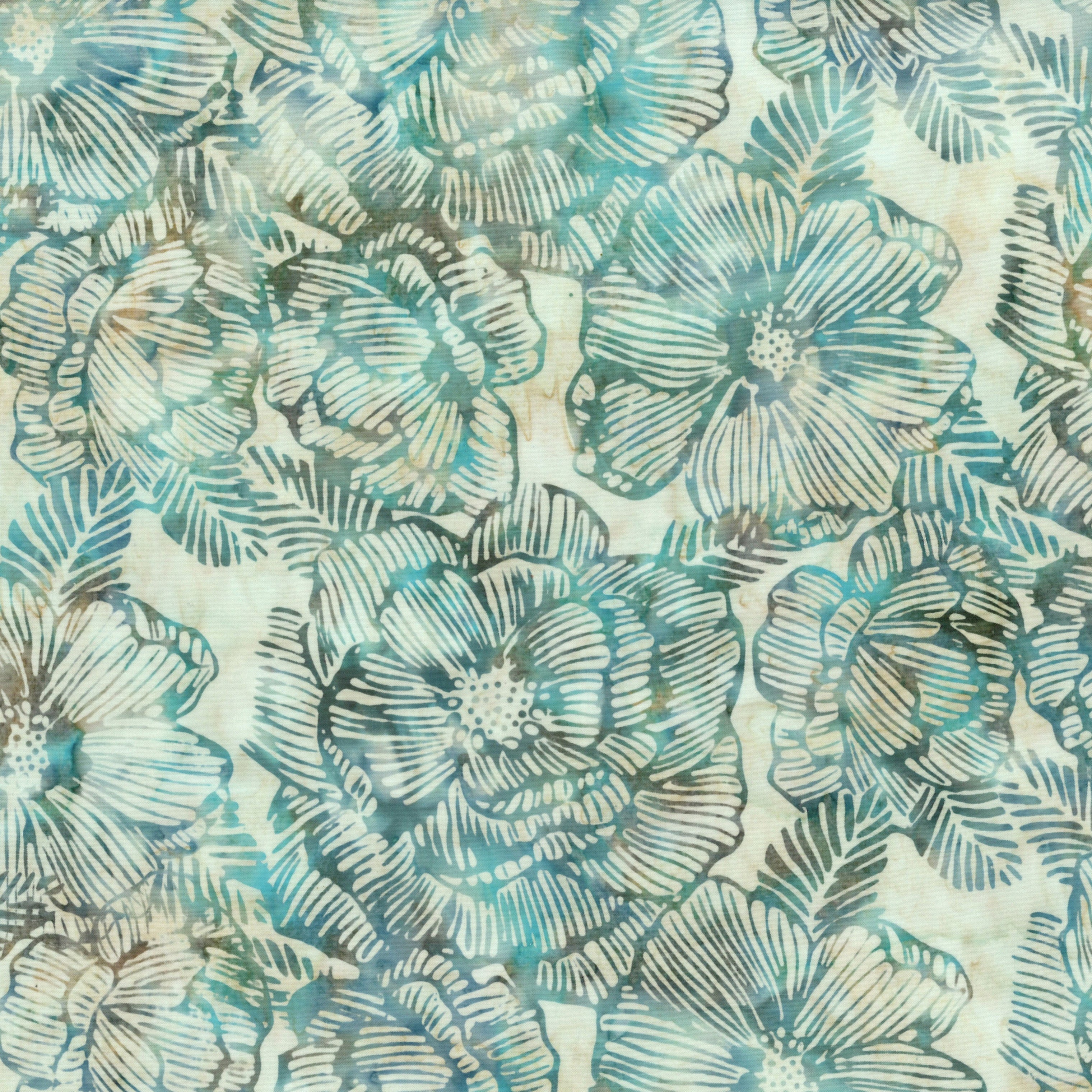 Sandy / Linework Flowers in Arctic Blue