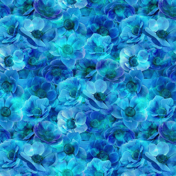 Flourish / Packed Flowers in Cobalt