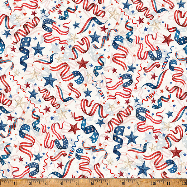 Red Truck Road Trip / Tossed Ribbons in Ivory