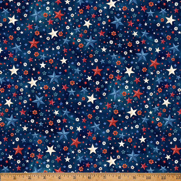 Red Truck Road Trip / Stars & Blooms in Navy