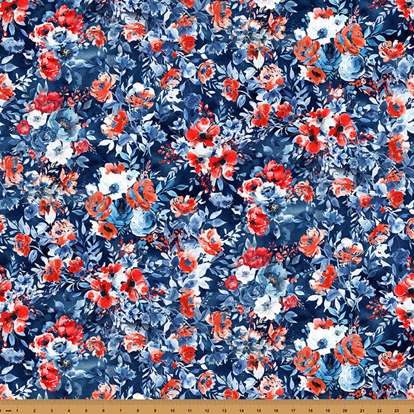 Red Truck Road Trip / Floral in Navy