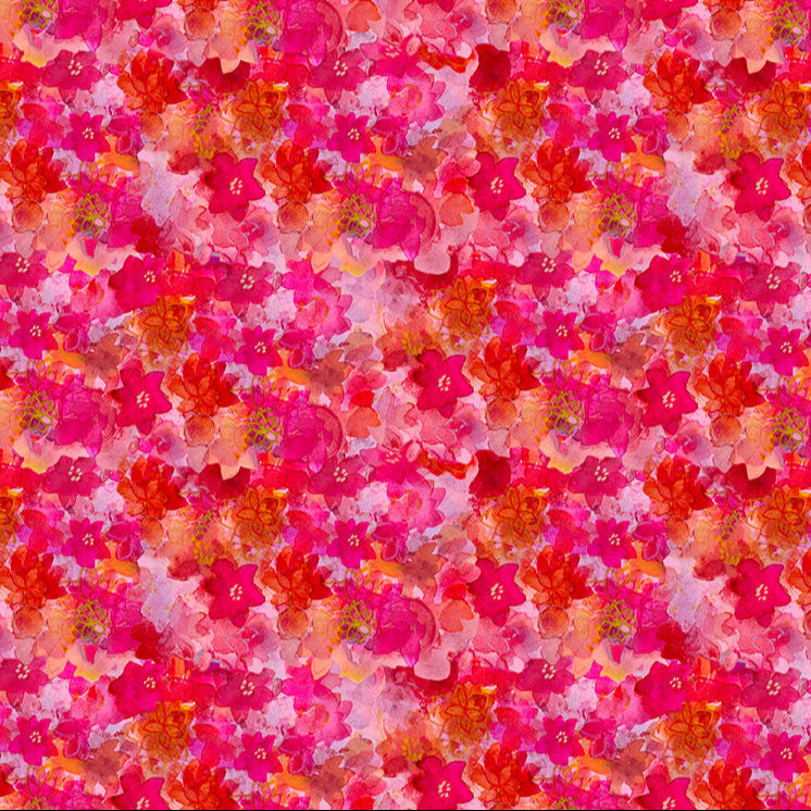 Lily Pond / Floral in Dark Raspberry