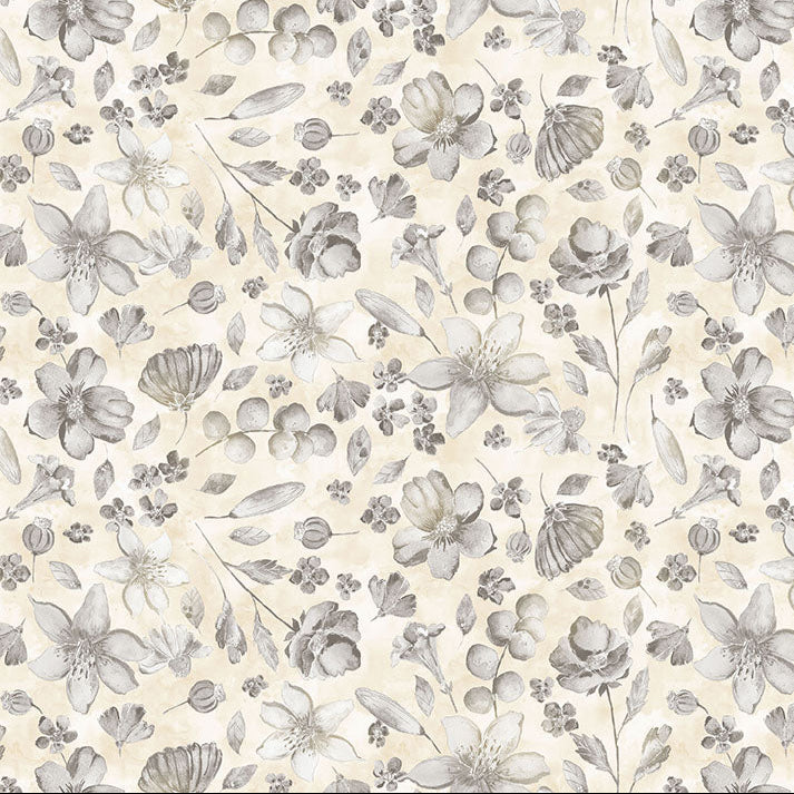 Night Whispers / Floral in Light Taupe