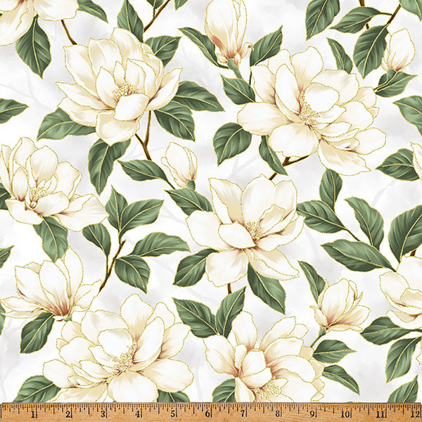 Ornament Grove / Eucalyptus in Light Gray & Gold