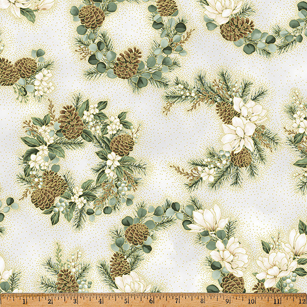 Ornament Grove / Wreaths in Light Gray & Gold