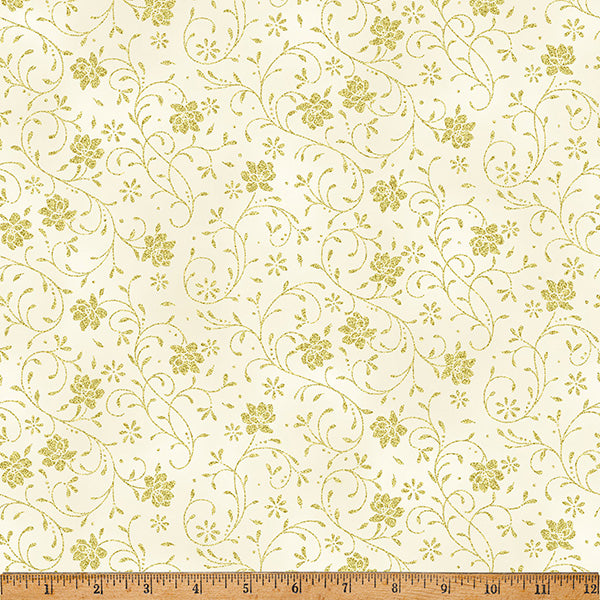Ornament Grove / Floral Vine in Natural & Gold