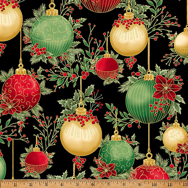 Christmas Wish / Ornaments in Black & Gold