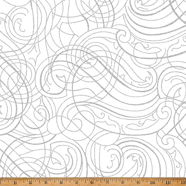 Christmas Wish / Swirls in White & Silver