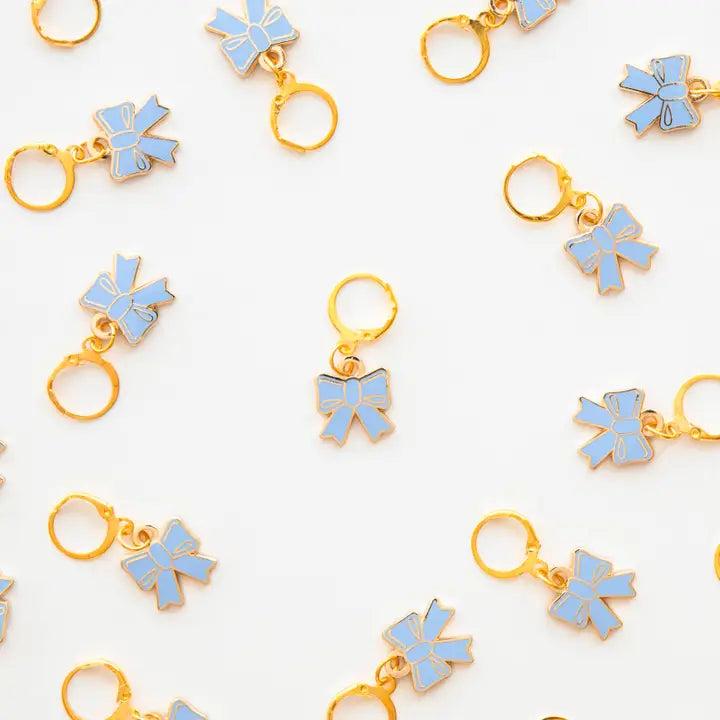 Blue Bow Zipper Charm