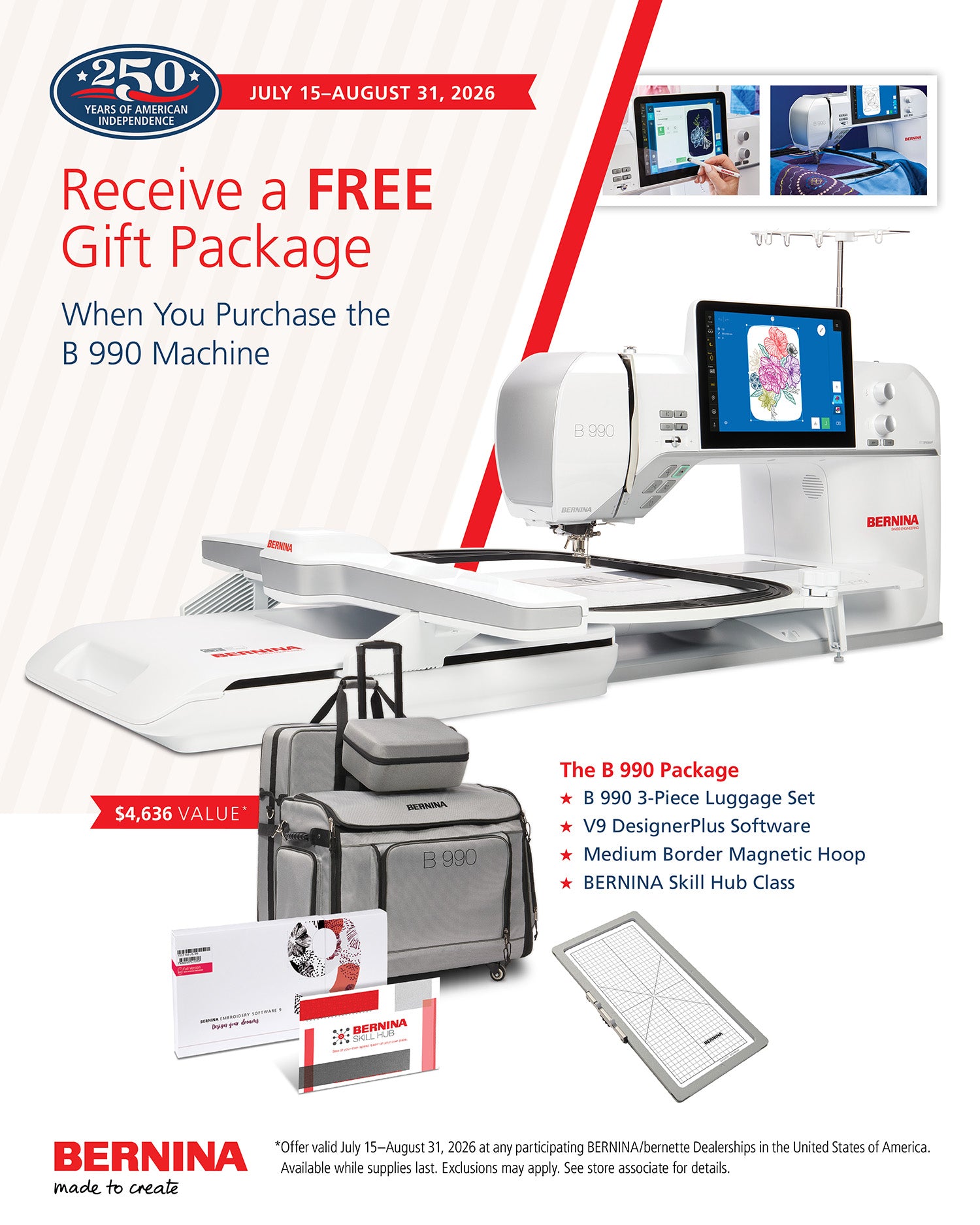 BERNINA 990 Sewing & Embroidery Machine