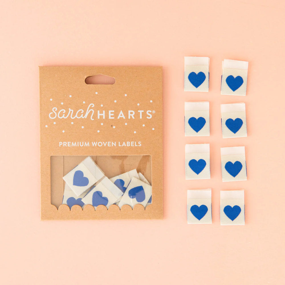 Heart Labels in Blue