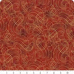 Christmas Wish / Swirls in Scarlet & Gold