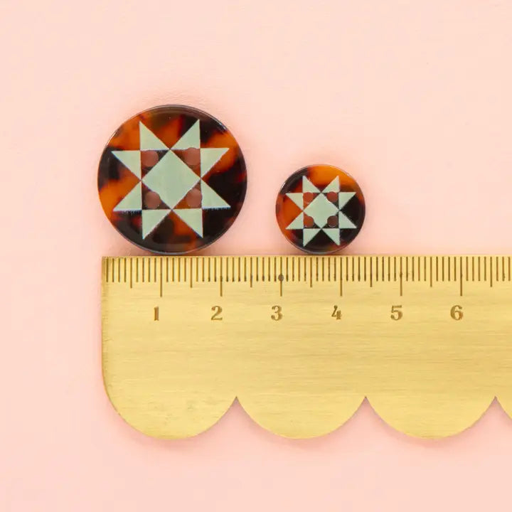 Quilt Star Buttons Small 5/8"