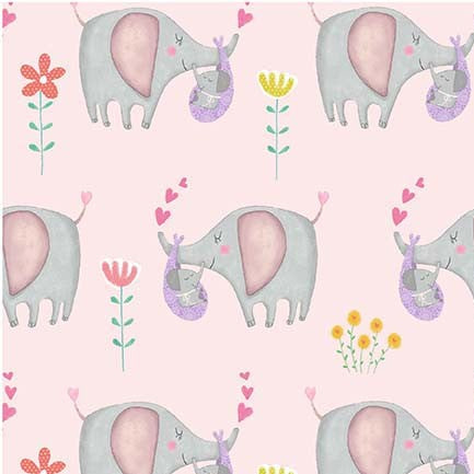 Baby Love / Baby Elephants on Pink