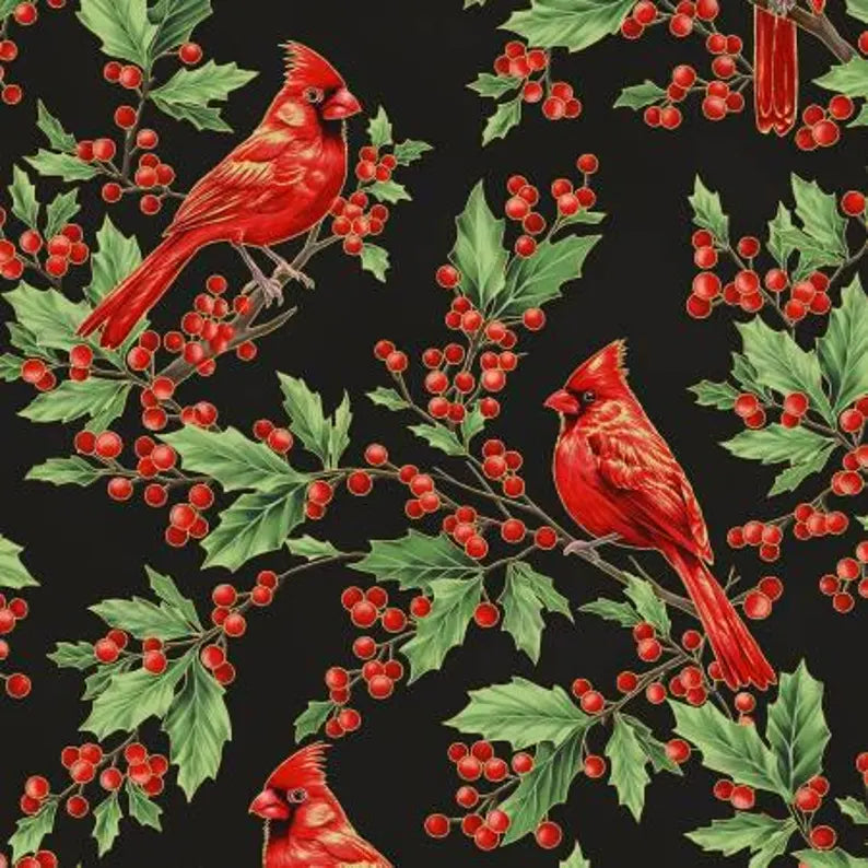Christmas Wish / Cardinal in Black & Gold