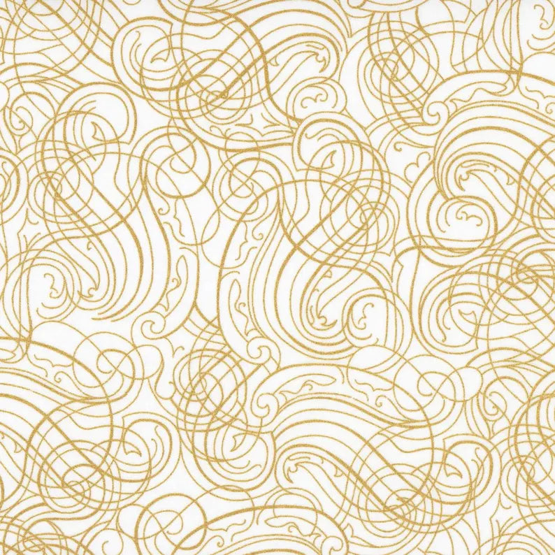 Christmas Wish / Swirls in White & Gold