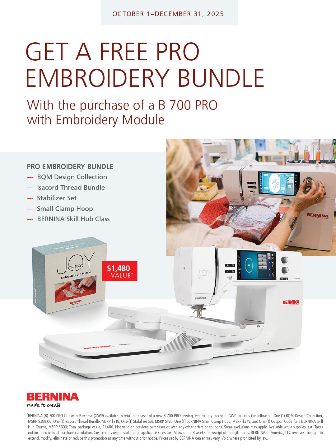 BERNINA 700 PRO Embroidery Machine