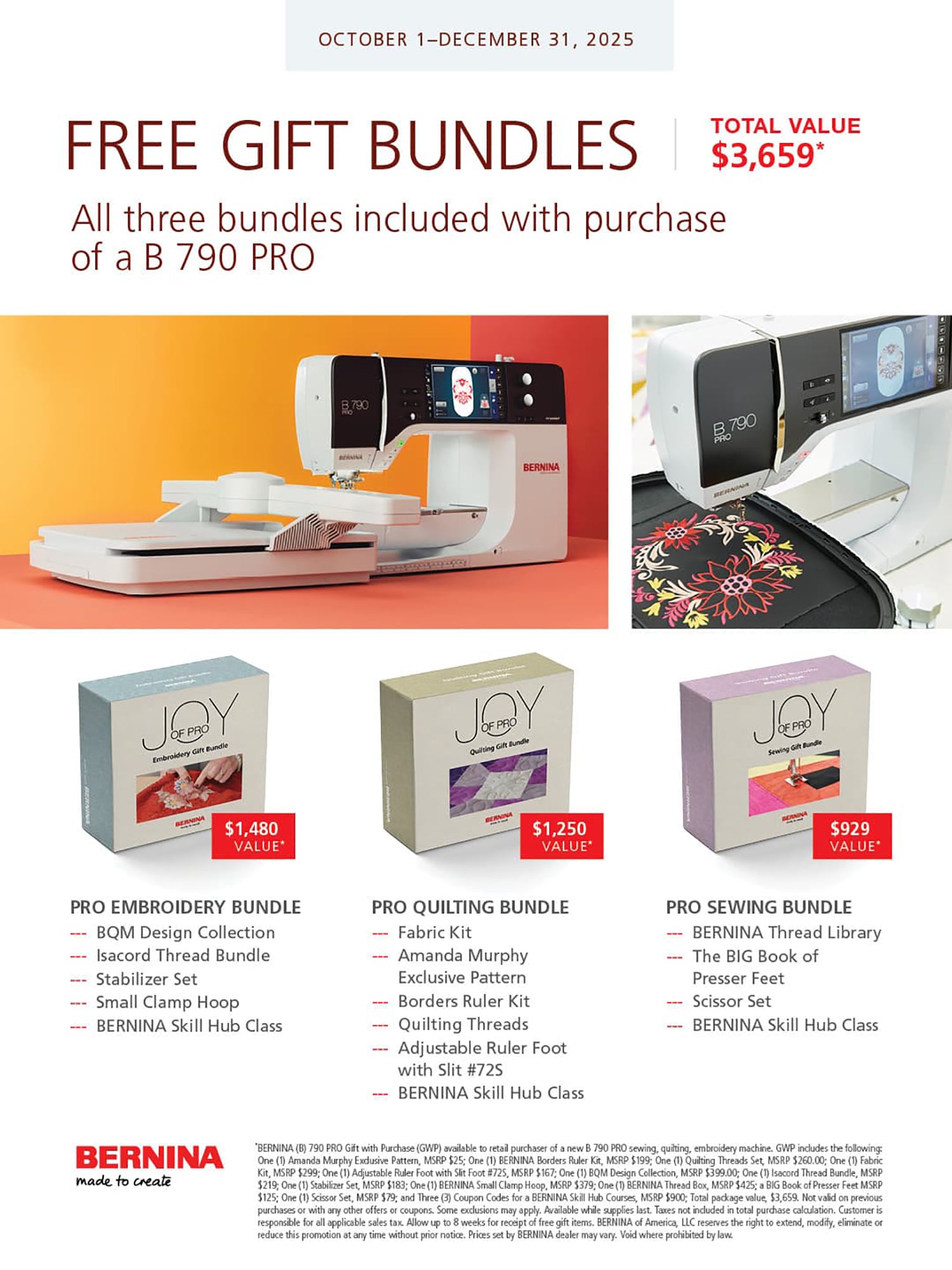 BERNINA 790 PRO Sewing & Embroidery Machine