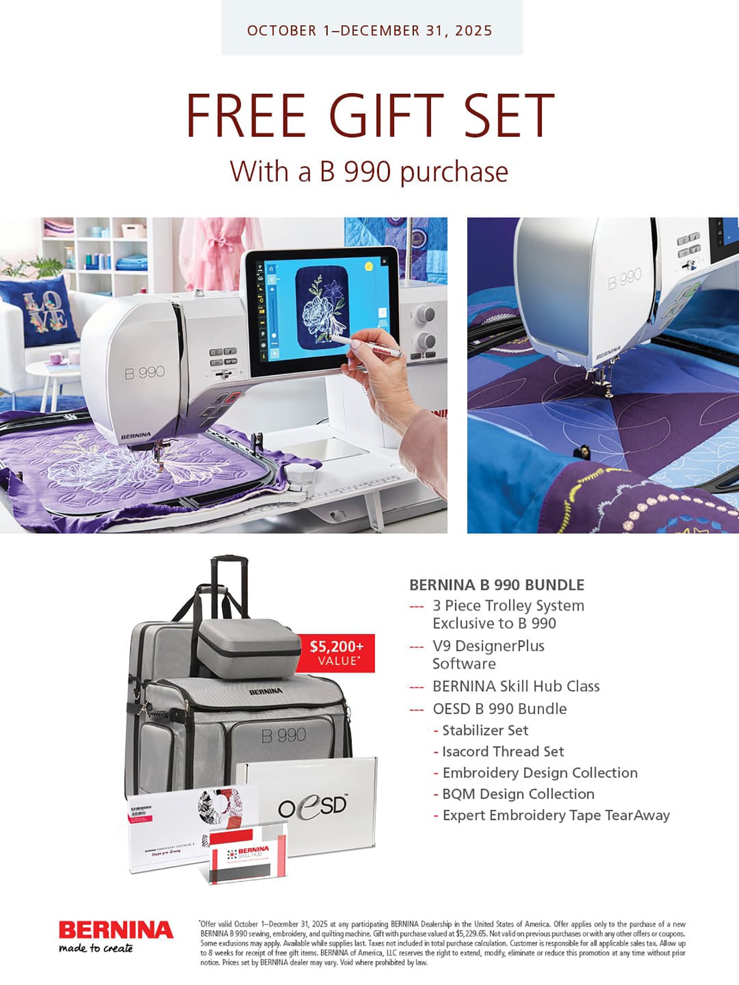 BERNINA 990 Sewing & Embroidery Machine