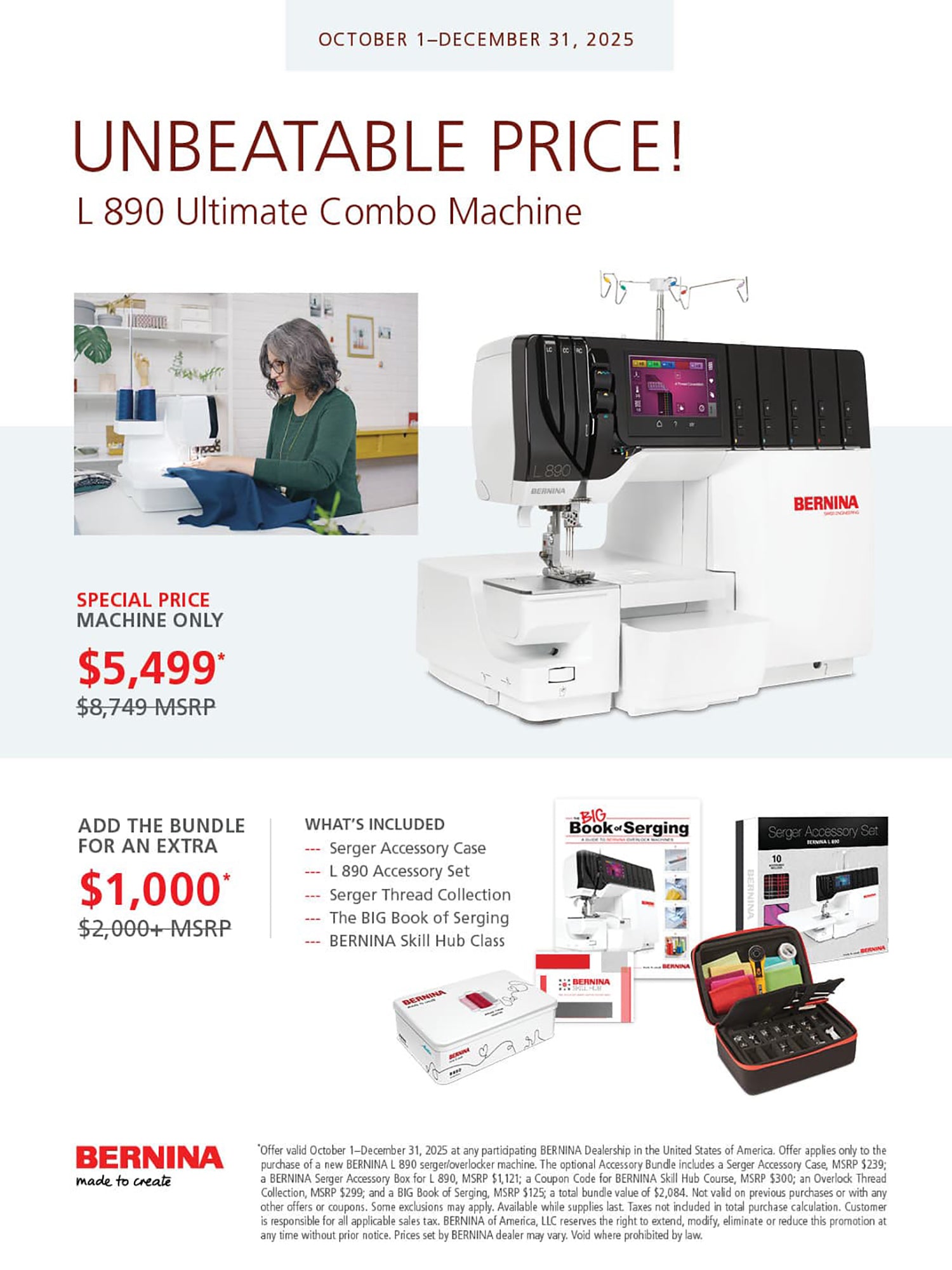 BERNINA L890 Overlock/Coverstitch Machine