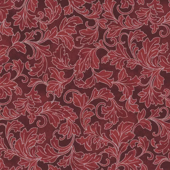 Christmas Wish / Foliage in Crimson & Silver