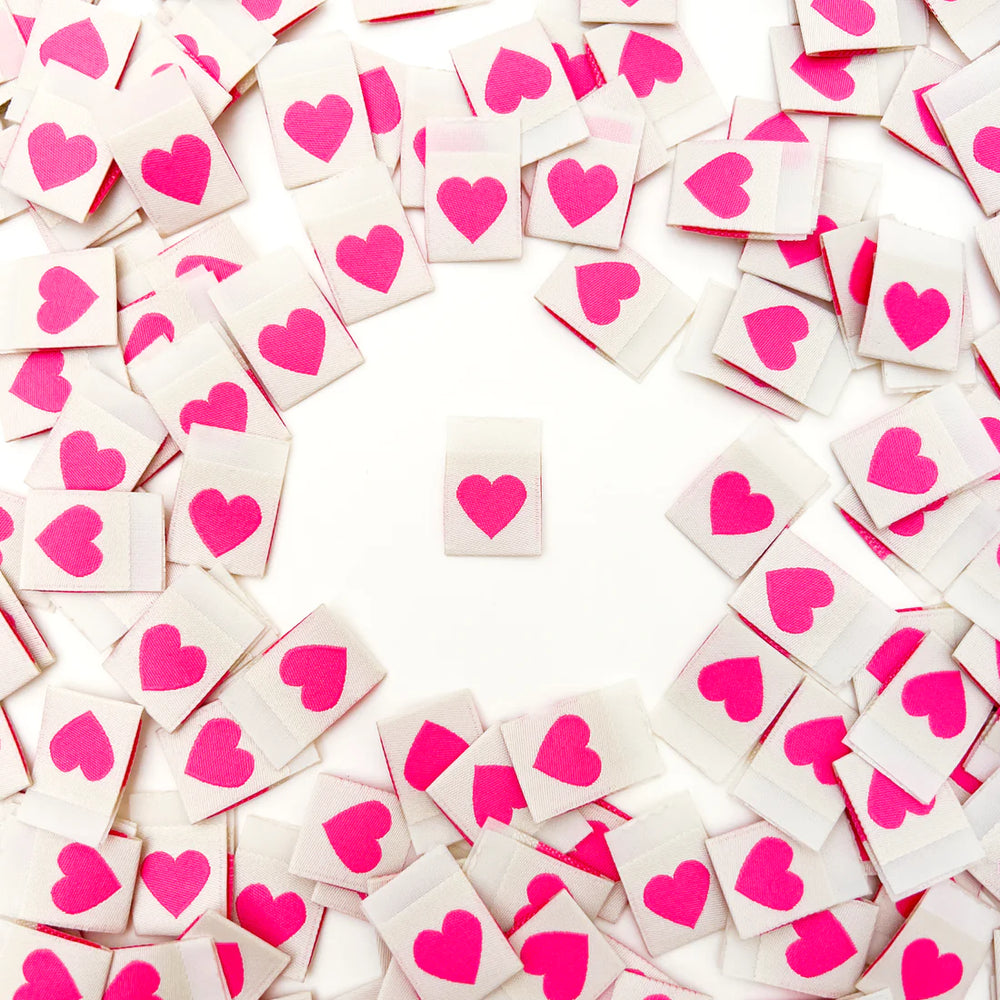 Heart Labels in Pink
