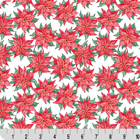 Christmas Keepsake Quilting Cuddle® / Poinsettias in Cardinal
