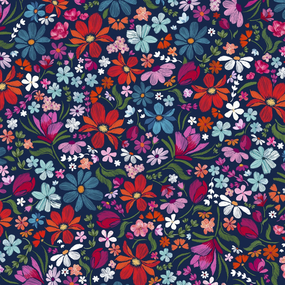 Whispering Blooms Mystical Quilting Cuddle® / Navy