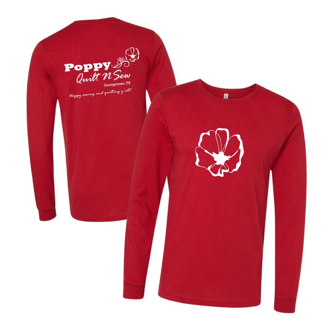 Poppy Quilt N Sew Red Long-Sleeve T-Shirt (Pre-Order)