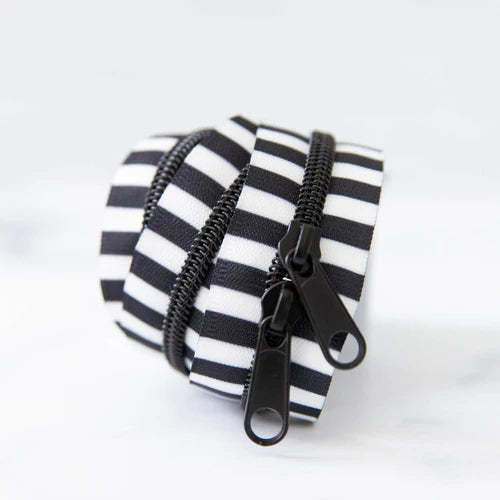 Black & White Striped Zipper