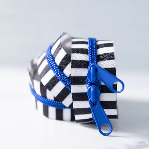 Black & White Striped Zipper