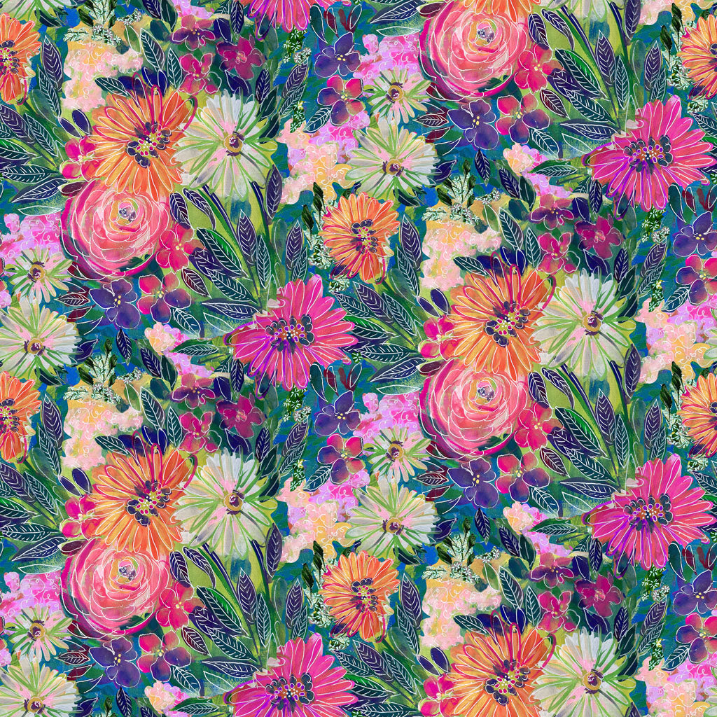 Sunset Meadow / Sketchy Floral in Multi