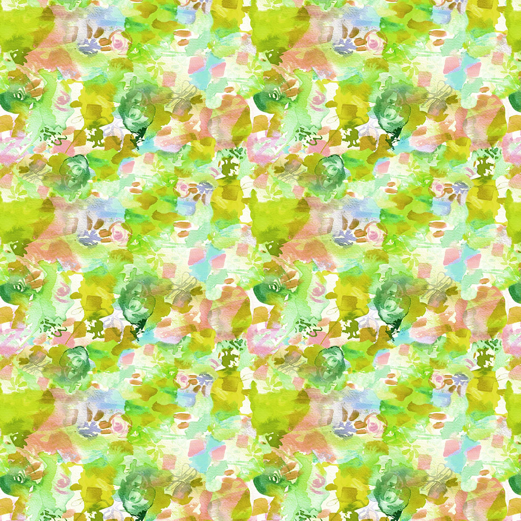 Sunset Meadow / Watercolor in Lime